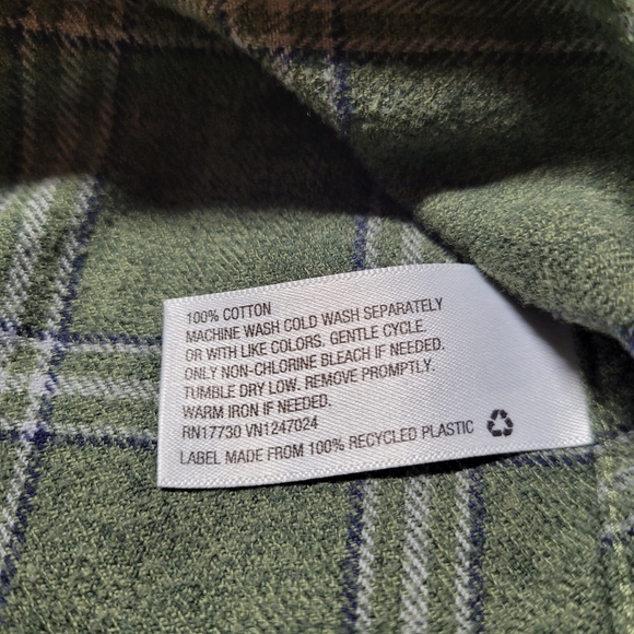 *Goodfellow & Co.* Olive Flannel Shirt - Size: Small - Picture 8 of 8